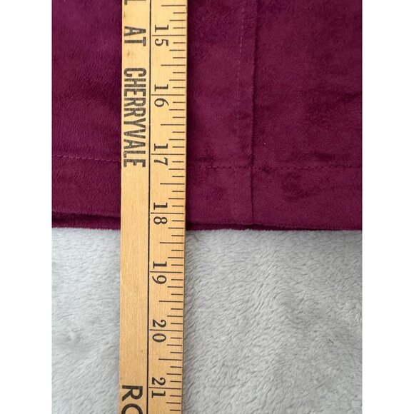 Old Navy Women skirt size 16 Burgundy Suede-Like Button-Front - Picture 13 of 16